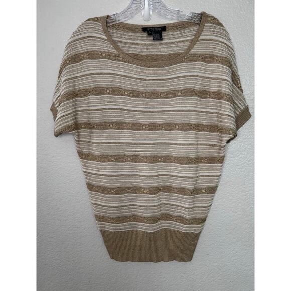 Etcetera Short Sleeve Gold Sweater Size S - Picture 3 of 5